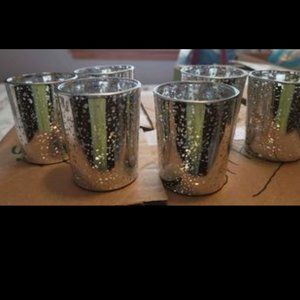 SILVER VOTIVES SET OF 6